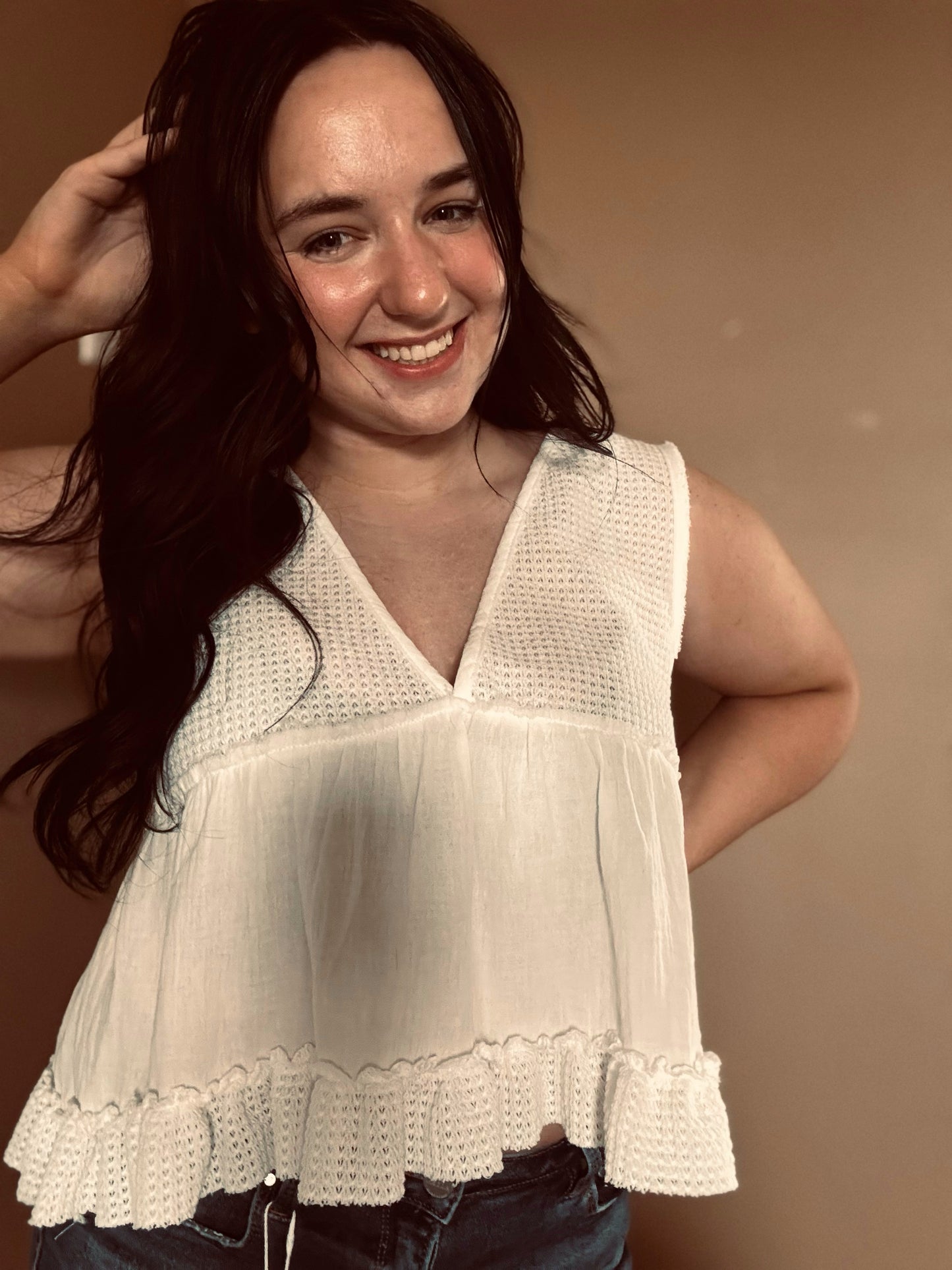 Babydoll Ruffle Tank