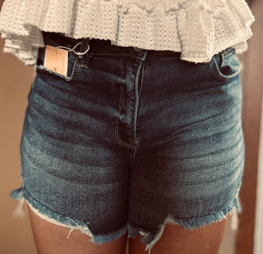 Risen High Rise Distressed Shorts